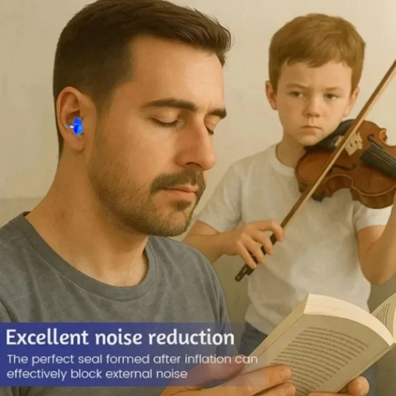 Innovative Inflatable Earplugs Can Be Reused Waterproof Comfortable Noise-reducing Earplug-protecting and Sleep Mute