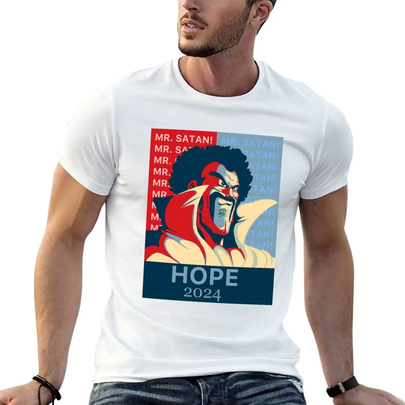 

Mr. Satan for president 2024 T-Shirt cute tops rapper graphic tees funny shirt cotton oversized t shirts for men