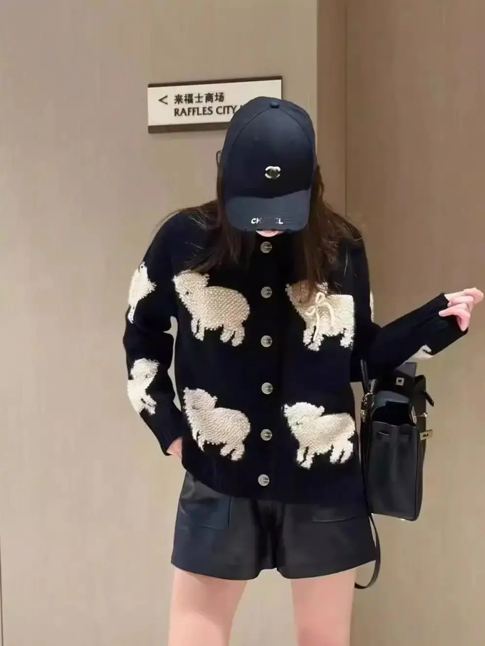 

Cashmere sweater women slouchy loose European high-end coat thickened Lamb Europe Station 100% pure cashmere cardigan