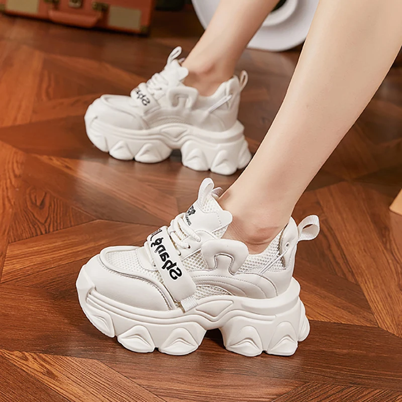 Autuspin Brand Design Ladies Sneakers 2024 Autumn Winter Fashion Air Mesh Women Leisure Shoes Genuine Leather Vulcanized Sneaker