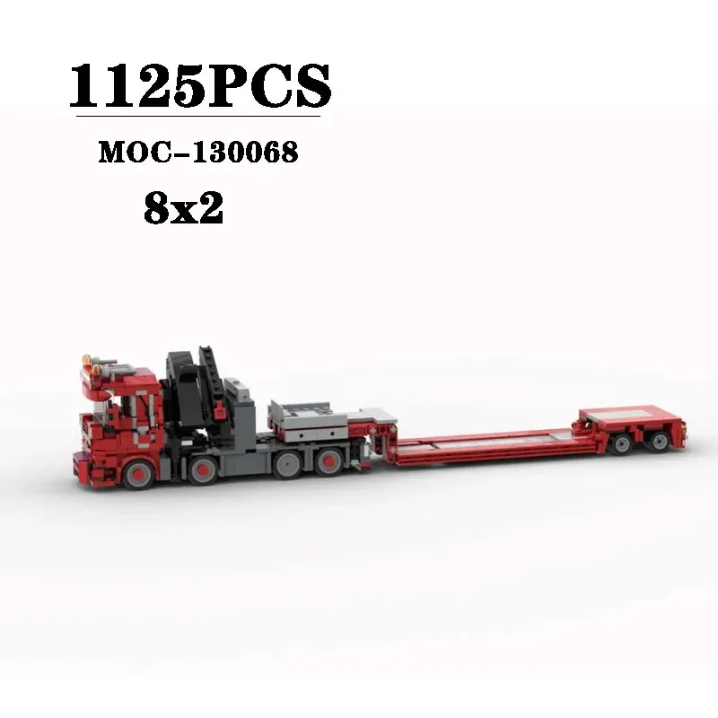 

New Building Blocks MOC-130068 Crane Truck Trailer Construction Model Ornament 1125PCS Children's Birthday Gifts Christmas Toys