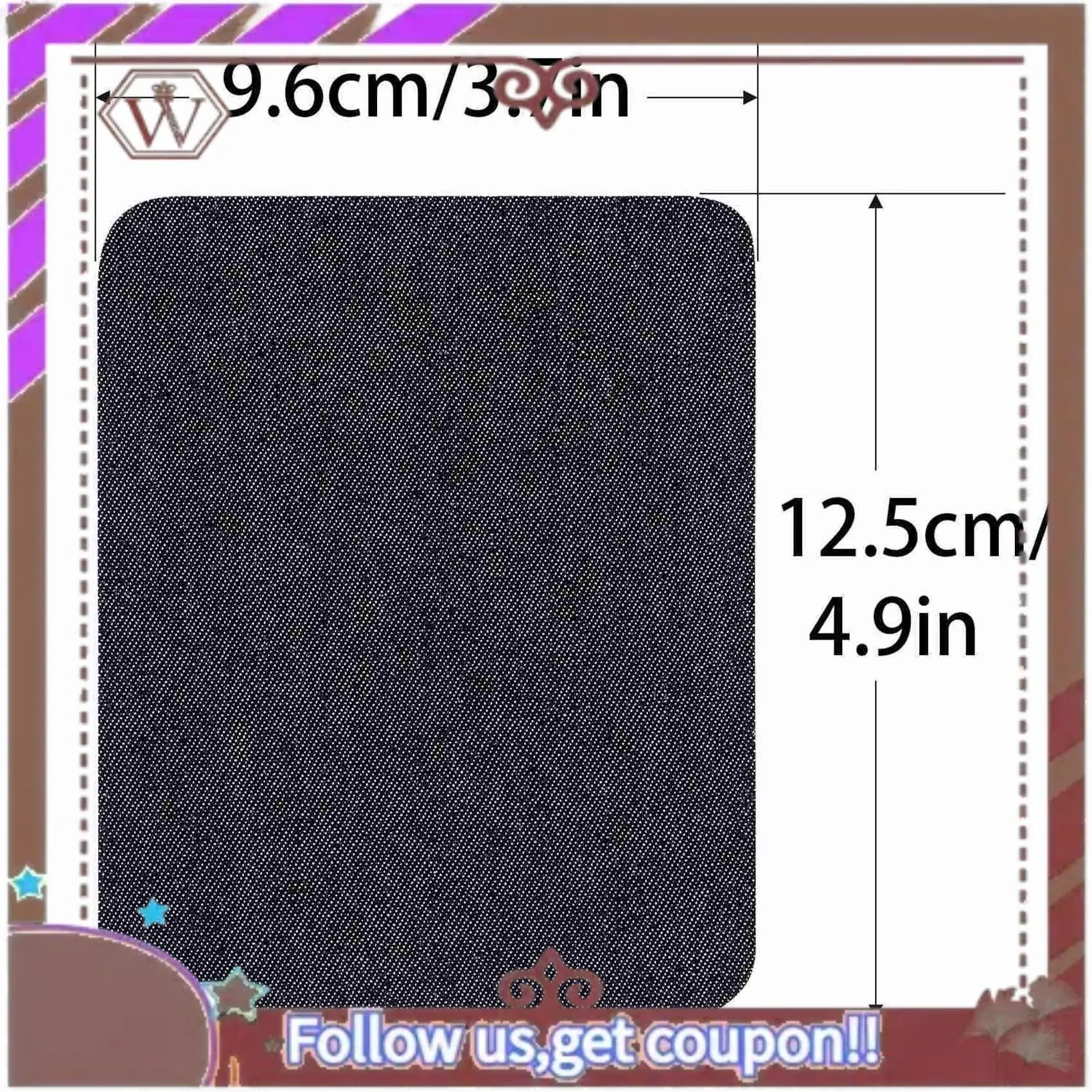 A95D-Iron On Denim Patches For Clothing Jeans 36 Pcs, 3 Colors (4.9 Inch X 3.7 Inch)