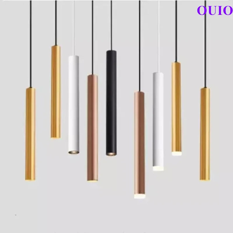 Fashion Style ściemniania Cylinder wisiorek LED światła 10W 15W długa rurka lampy dekoracji przewód lampa wisząca tło światła AC90-2