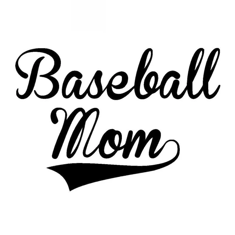 BASEBALL MOM Pattern High Quality Car Applique Personality Pvc Waterproof Car Window Applique Black/white, 18cm * 12cm