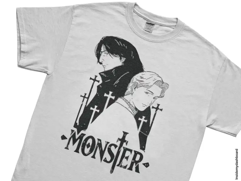 Monster Tenma & Johan Logo T-Shirt, Monster Anime, Monster Manga Shirt, Dr Tenma, Johan Liebert Shirt