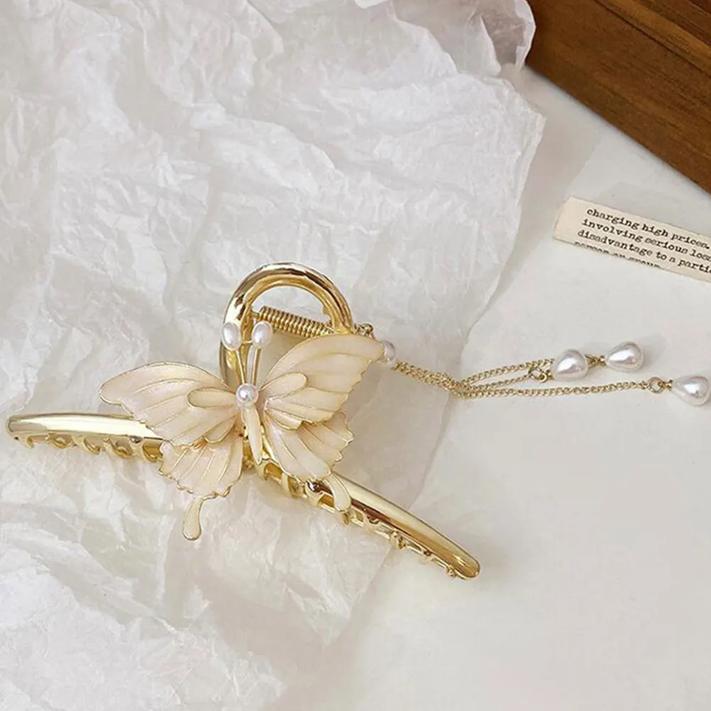 

Pearl Fringe Hair Claw Clip Elegant Butterfly Accessories for Girls Women Stylish Wardrobe Essential Hairdresser Tool