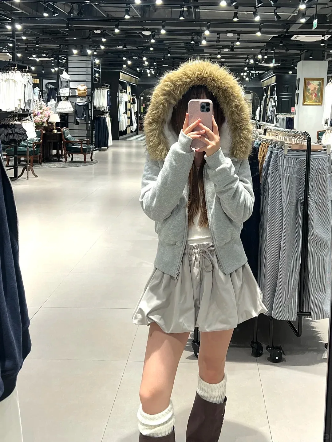 Abrigo con capucha de felpa con forro polar para mujer, Tops cortos con cuello de piel cálido de algodón y bolsillo ajustado, cárdigan elegante de estilo pijo dulce, sudaderas