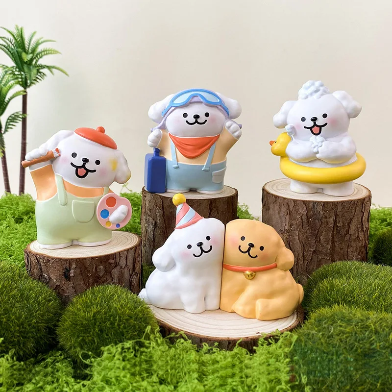 Creative Mysterious Box with Resin Pendant Blind Box Cartoon Line Dog New Handmade Children's Day Decoration