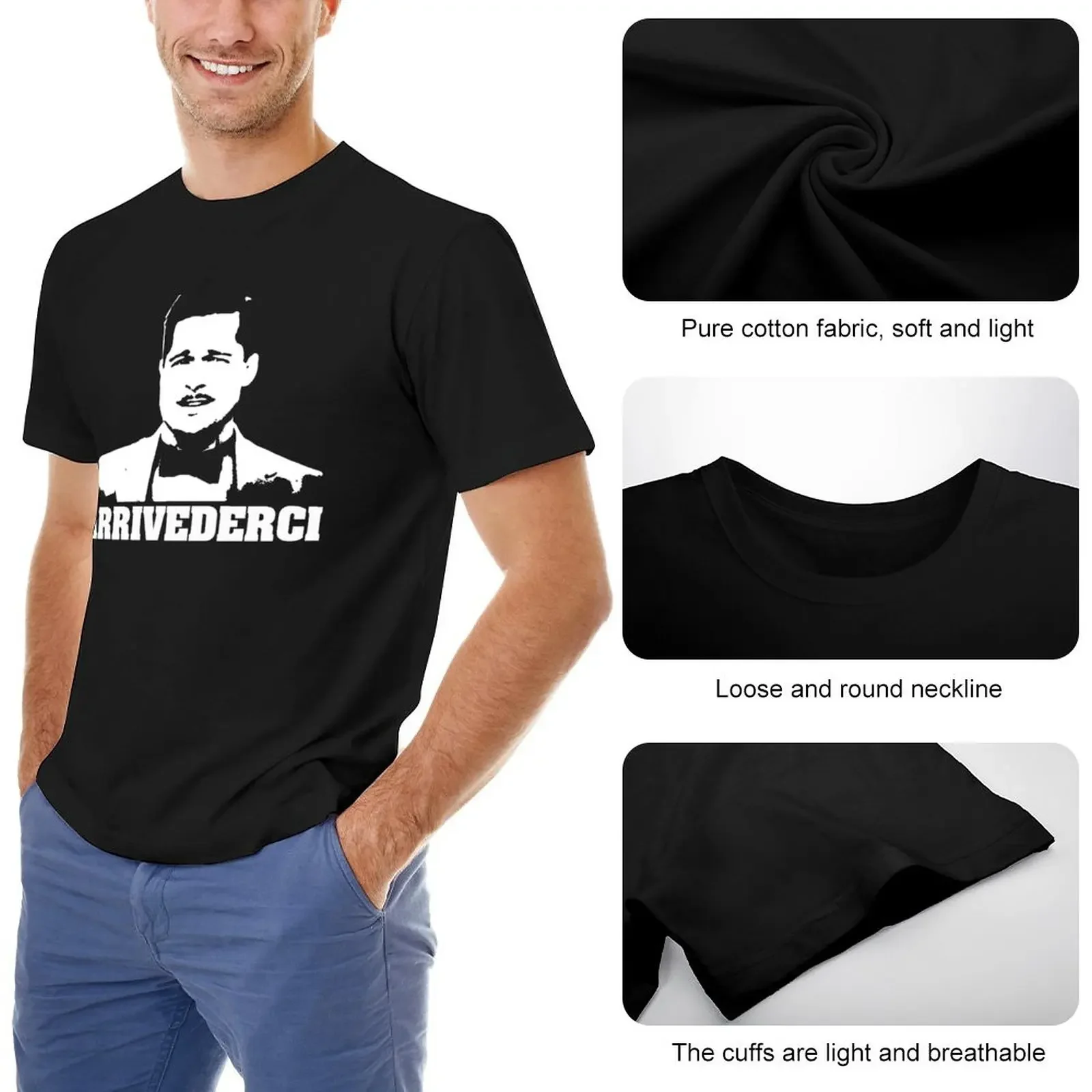 Inglorious Basterds Aldo Raine Arrivederci Tshirt T-Shirt hippie clothes Blouse graphic t shirts mens graphic t-shirts funny