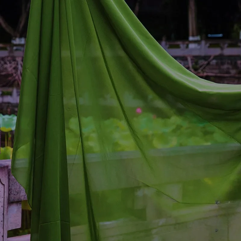 Tela de Chifón Verde Aguacate 100D, Color Sólido, por Metro, para Decoración de Bodas, Vestidos, Ropa, Arcos, Cortinas y Costura