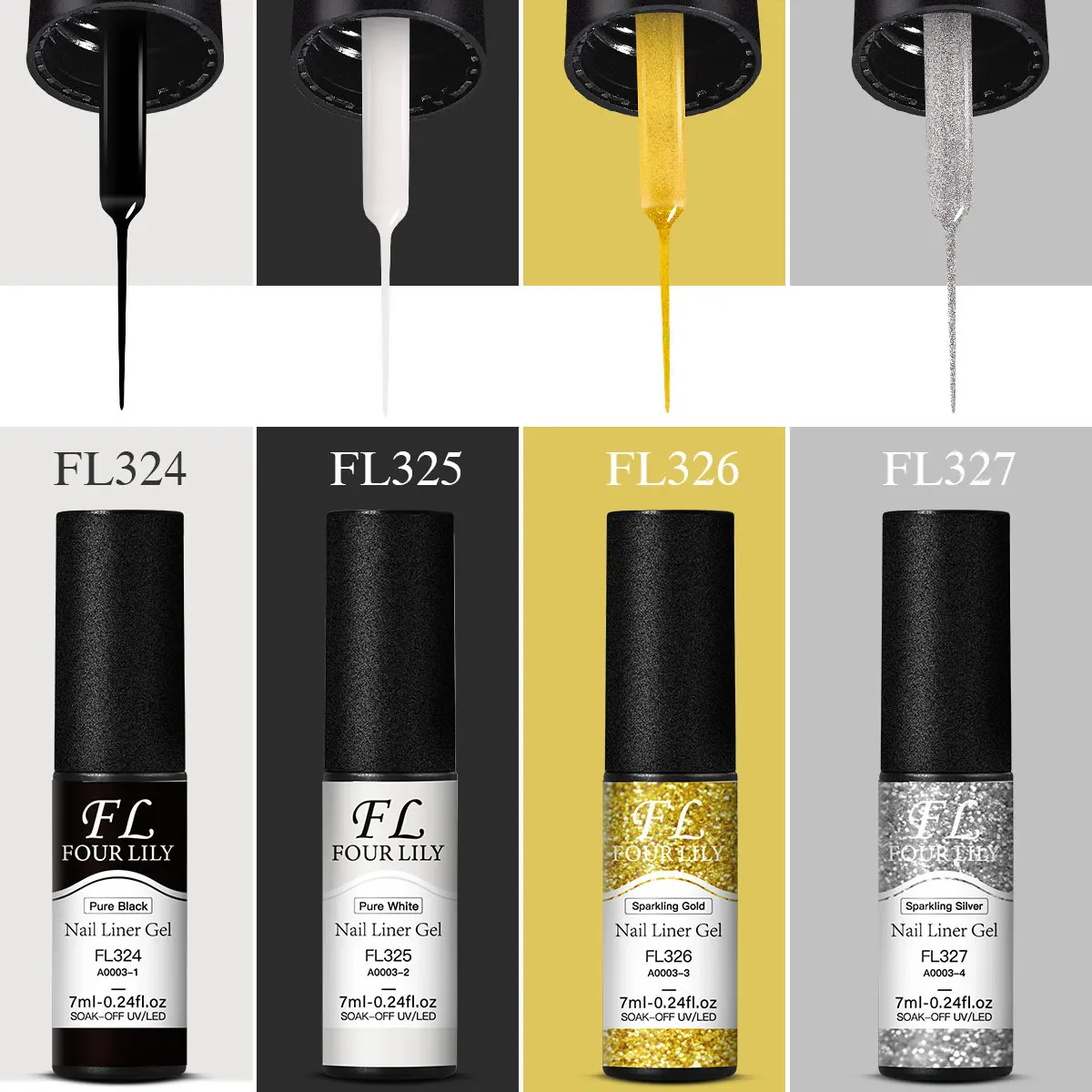 4 stücke Nagel Liner Gel Polnisch Kit Schwarz Weiß Gold Silber DIY Nagel Liefert Vernis Maniküre Design UV/LED zeichnung Malerei Gel Kleber
