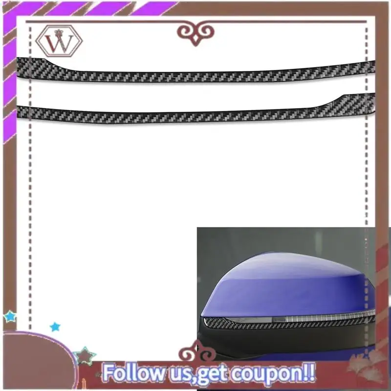 A57E-ألياف الكربون الحقيقية ل Q5L FY SQ5 2018-2024 مرآة الرؤية الخلفية قطاع غطاء الخارجي الكسوة ملصق مائي أجزاء