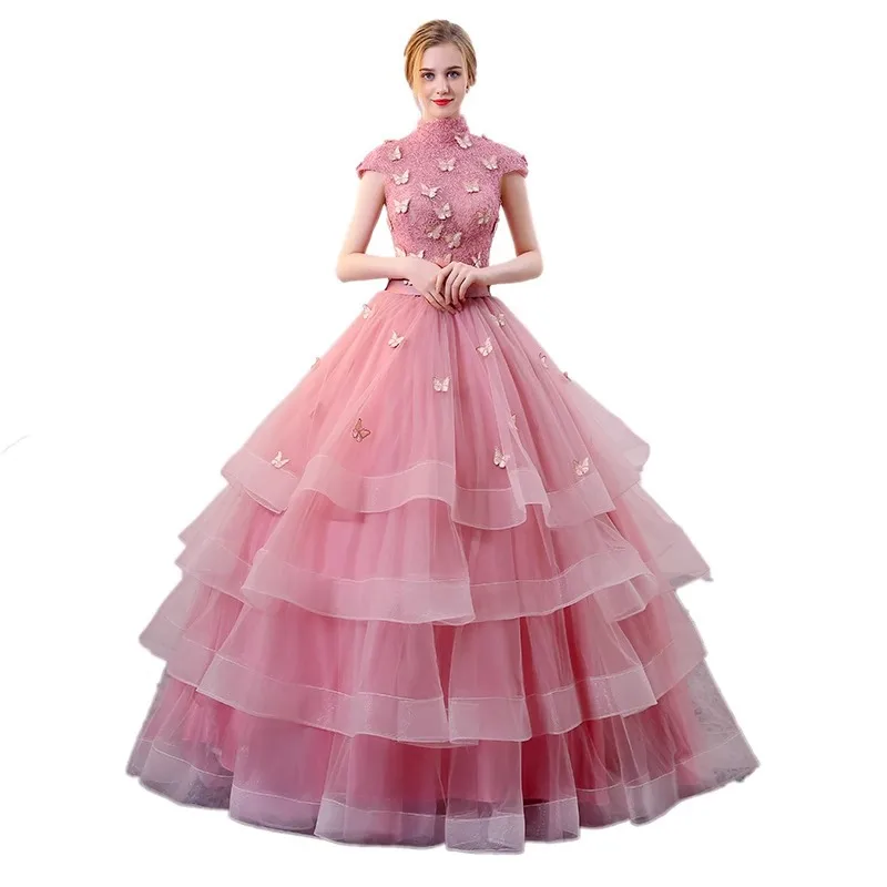 DSP vestidos de 15 quinceañera A Line High Neck Quinceanera Dresses 2024 Elegant Tulle Prom Party Dresses Graduation Gown