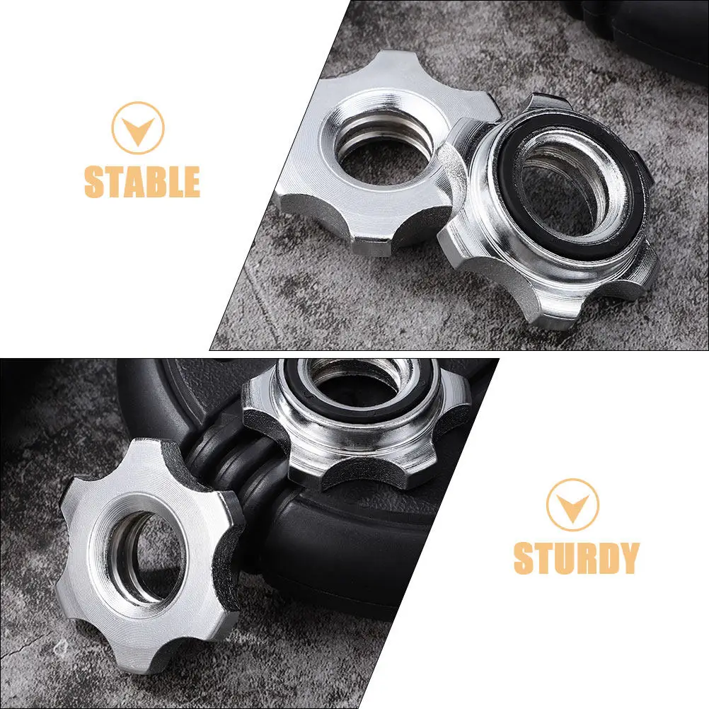 4Pcs Casting Iron Hex Nuts Anti-Slip Double Locking Barbell Dumbbell Security Nut Collar Barbell Fixing Part Dumbbell Nut