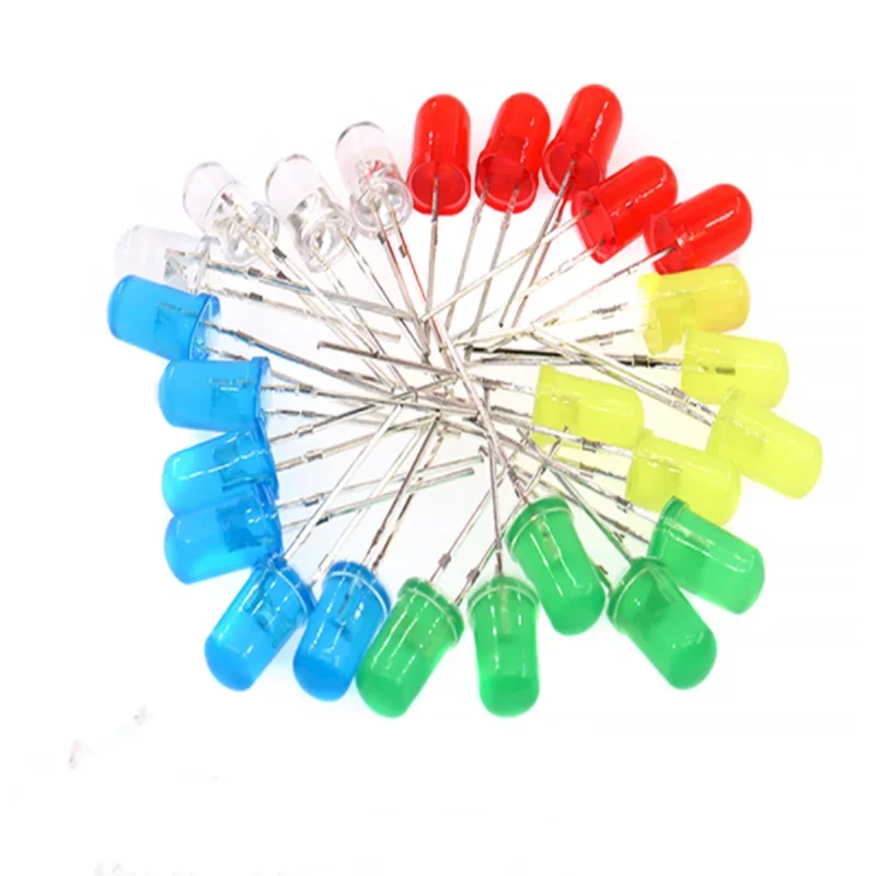 1000PCS 5MM Led Diode Green,Red ,Blue ,Yellow ,Orange,Purple, Pink, Warm White ,7Color, LED 3V F5 Light Emitting Diodes LED