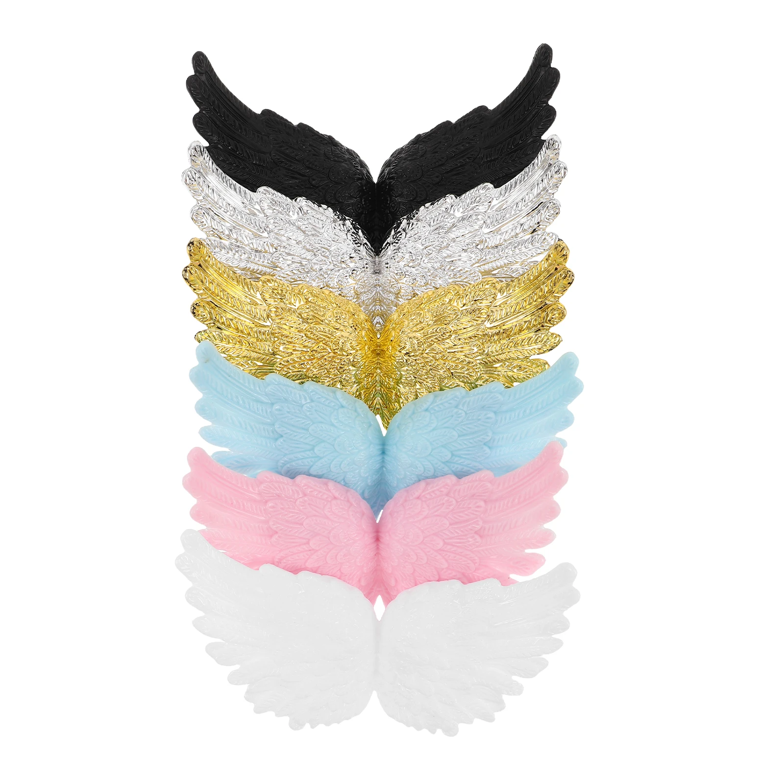 

6pcs Angel Wings Accessories Detailed Craftsmanship Plastic Decorative Reusable Christmas Cake Party Scene DIY Supplies