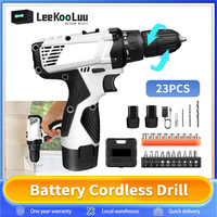 Leekooluu Electric Drills Driver Screwdriver Set,  23PCS Accessory Kit, Power Speed Drill Variable for Home Garden Metal Wood