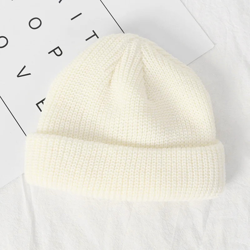 Custom Beanie Men\'s Cap Your Embroidered Design Hats for Woman Wool Knitted Skull Cap Elastic Beanies Winter Elastic Knit Cap