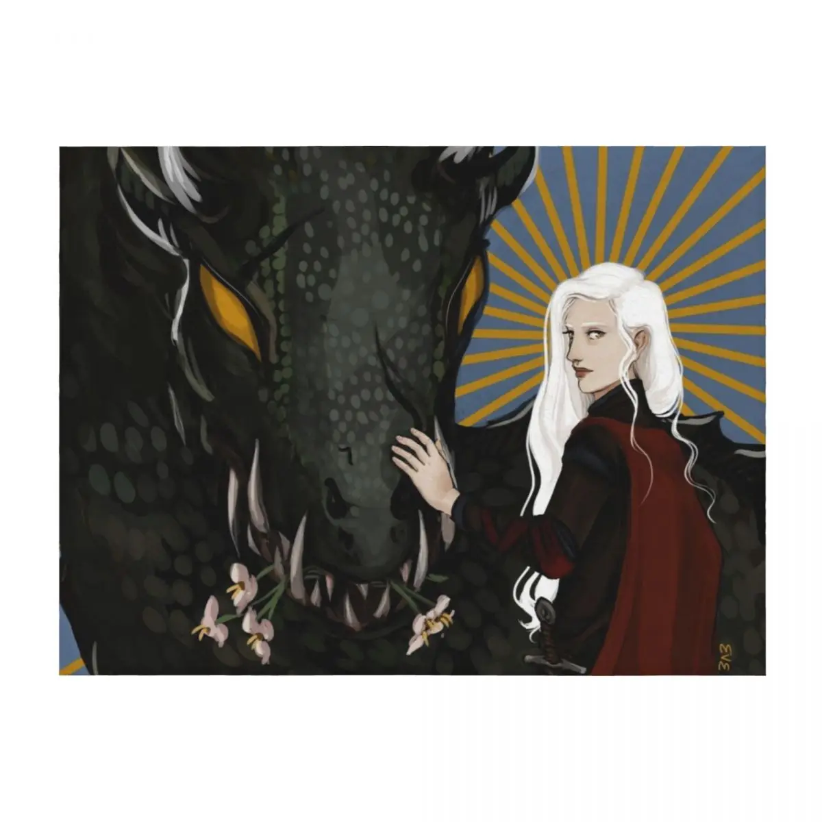 

Manon Blackbeak, Crochan Queen, and Abraxos Throw Blanket Sleeping Bag blankets and throws Flannel Fabric anime Blankets