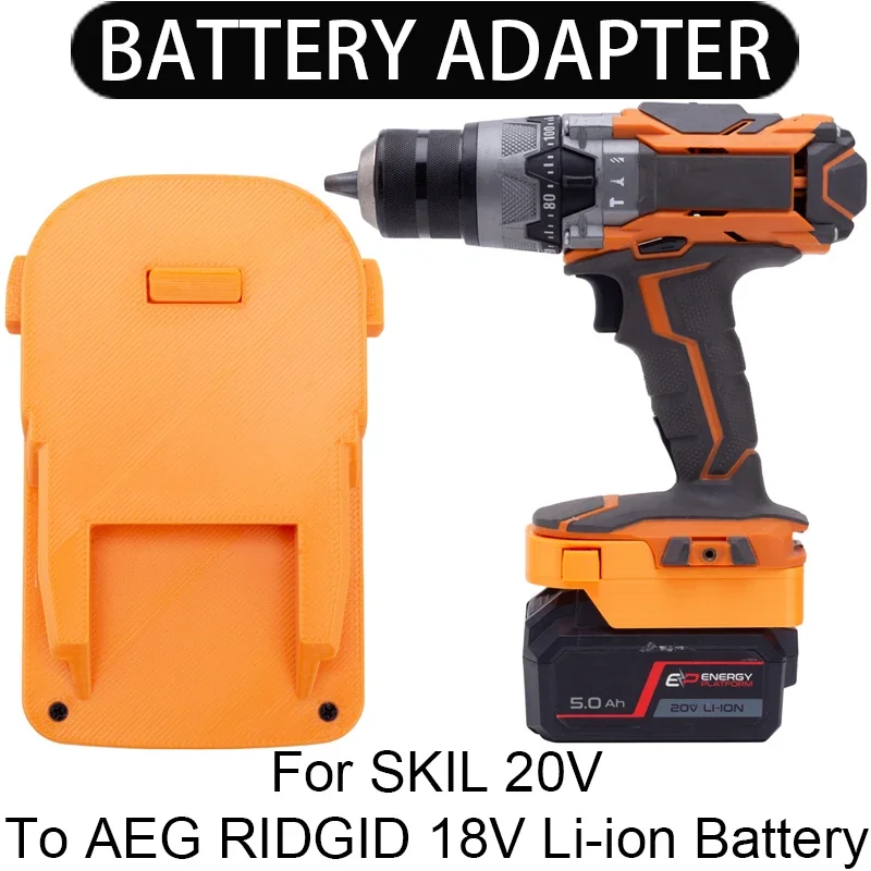 Battery Adapter/Converter for AEG RIDGID 18V Li-ion Tool Conver to for SKIL 20V Li-ion Battery Adapter Power Tool Accessories