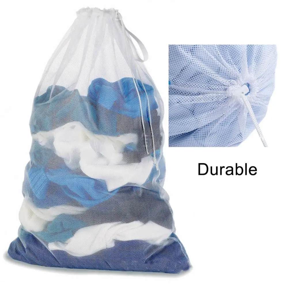 Large Mesh Laundry Washing Machine Pouch Dirty Clothes Storage Bag Durable Widely Use Big Capacity Thicker Net Organizer