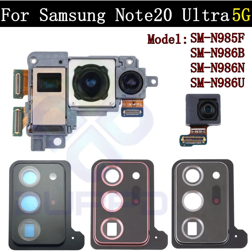 Back Main Wide Front Camera For Samsung Galaxy Note20 Ultra 5G N986B N986N N986U N985F Rear Camera Frame Cover Lens