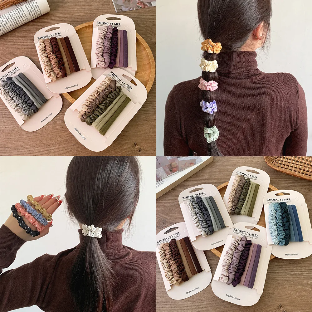 

Japanese Korean Style Summer Scrunchies – High Elasticity Slim Hair Ties for Women & Girls, Minimalist Ponytail Bands