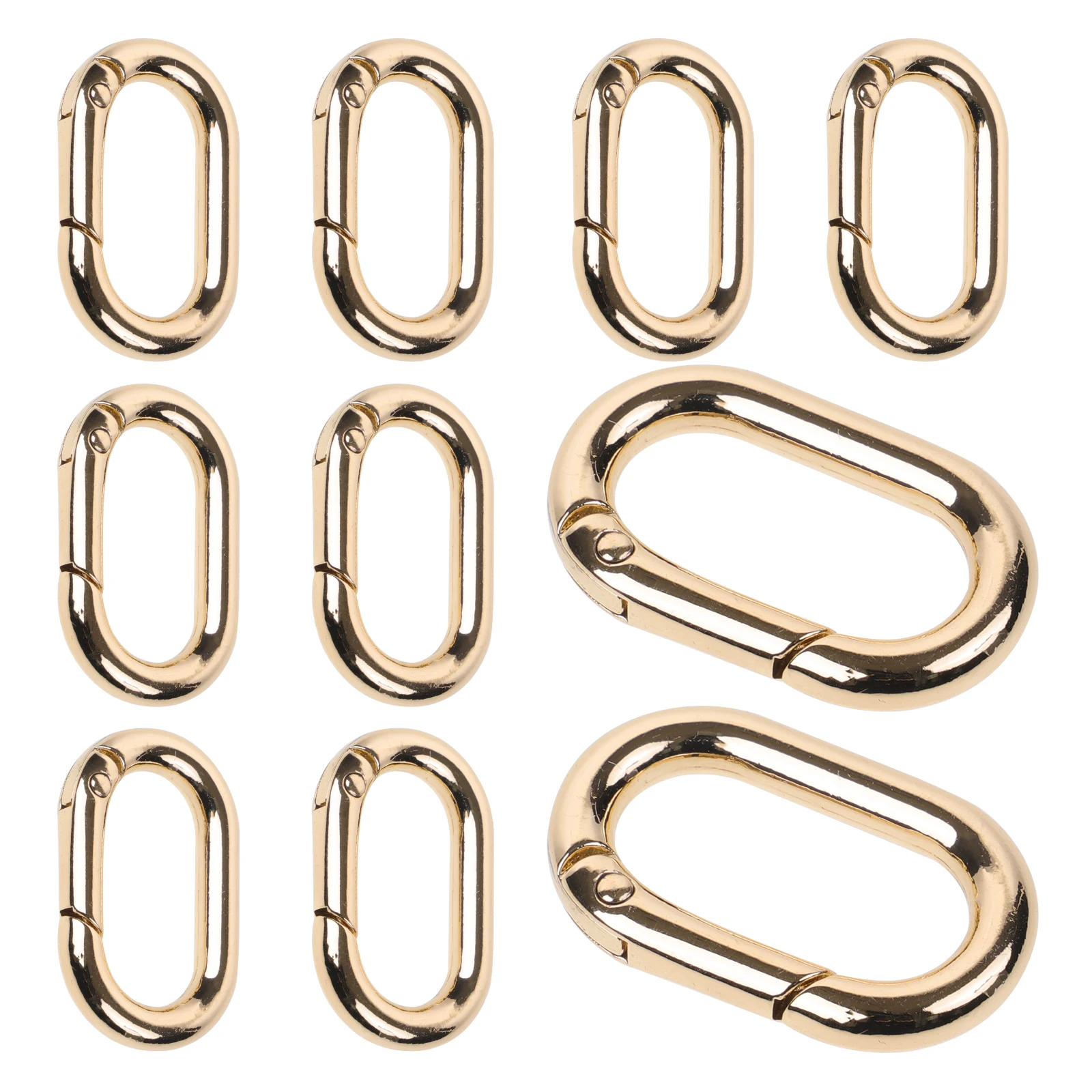 

10pcs Spring Buckles Oval Shaped Metal Zinc Alloy Clasp Keyring Replacement Bag Backpack DIY Craft Parts Accessories
