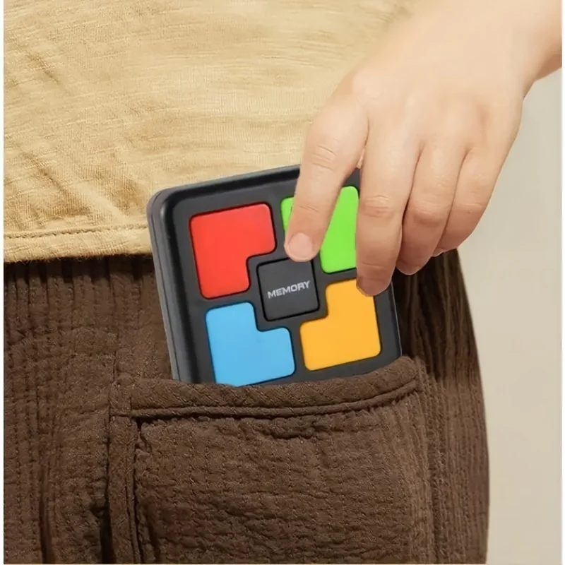 Memory Handheld Game with Lights & Sounds - Educational Brain Teaser Toy for Youngsters,