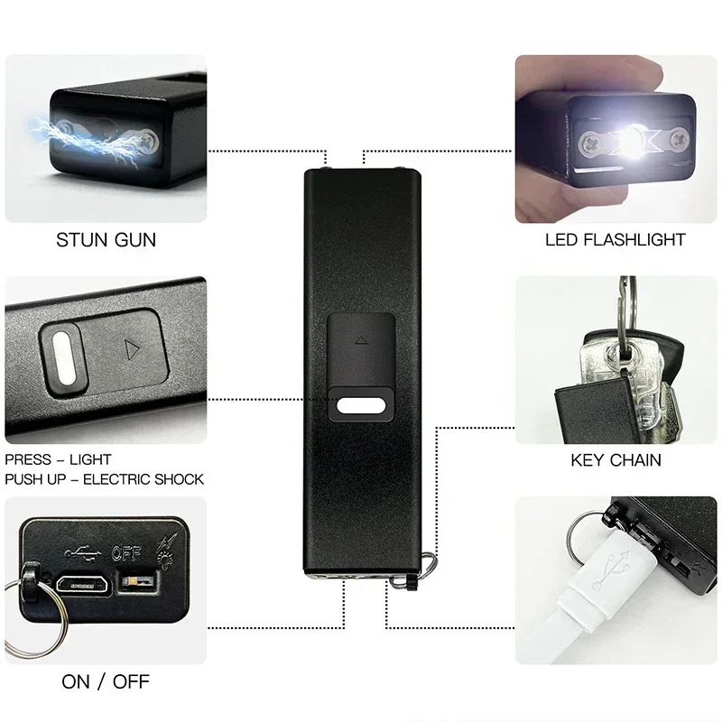 Mini Portable Rechargeable Flashlight for Outdoor Use, Safety Protection for Women