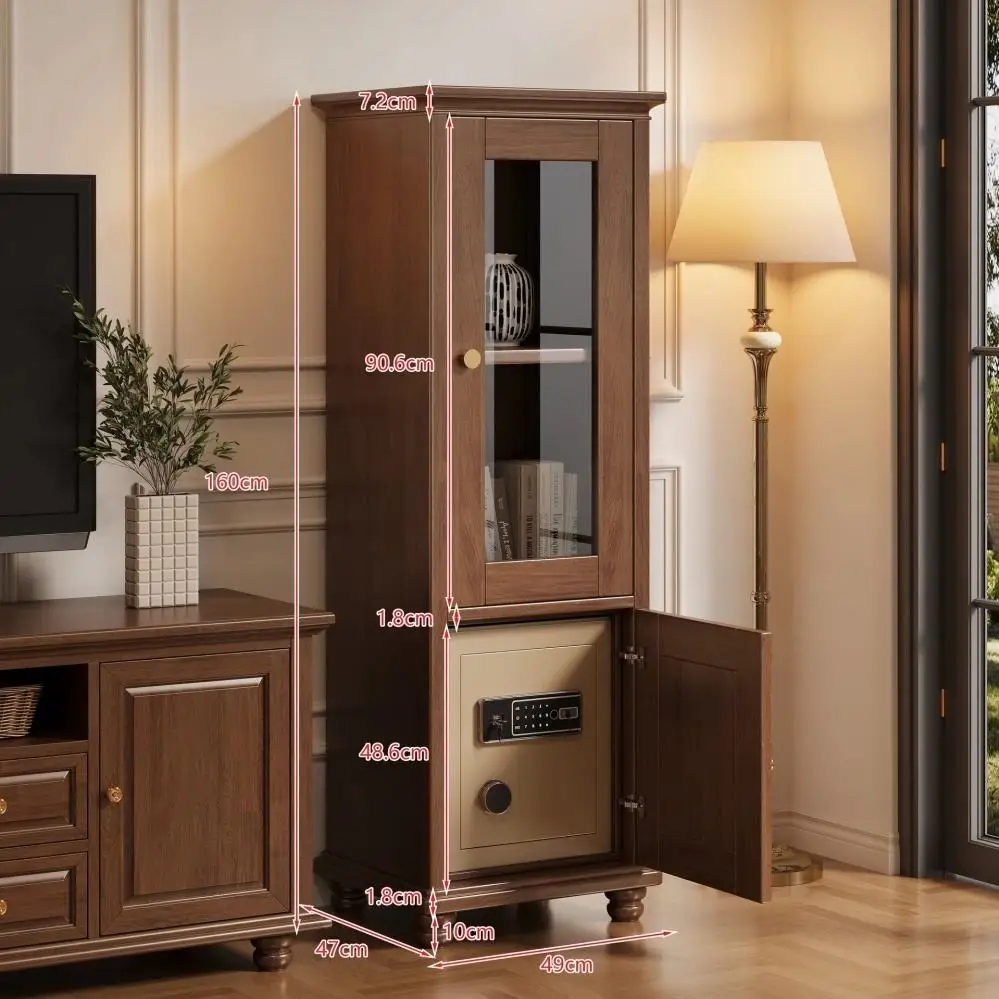 *Modern Dark Solid Wood Hidden Safe Multifunction Living Room Furniture Secure Storage Solution Household Anti-theft
