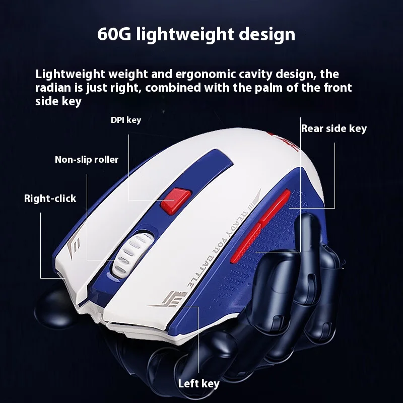 Red Dragon G62 Wireless Bluetooth E-sports Gaming Mouse Wired 2.4g Macro Definition Programmable Chicken Office Dedicated