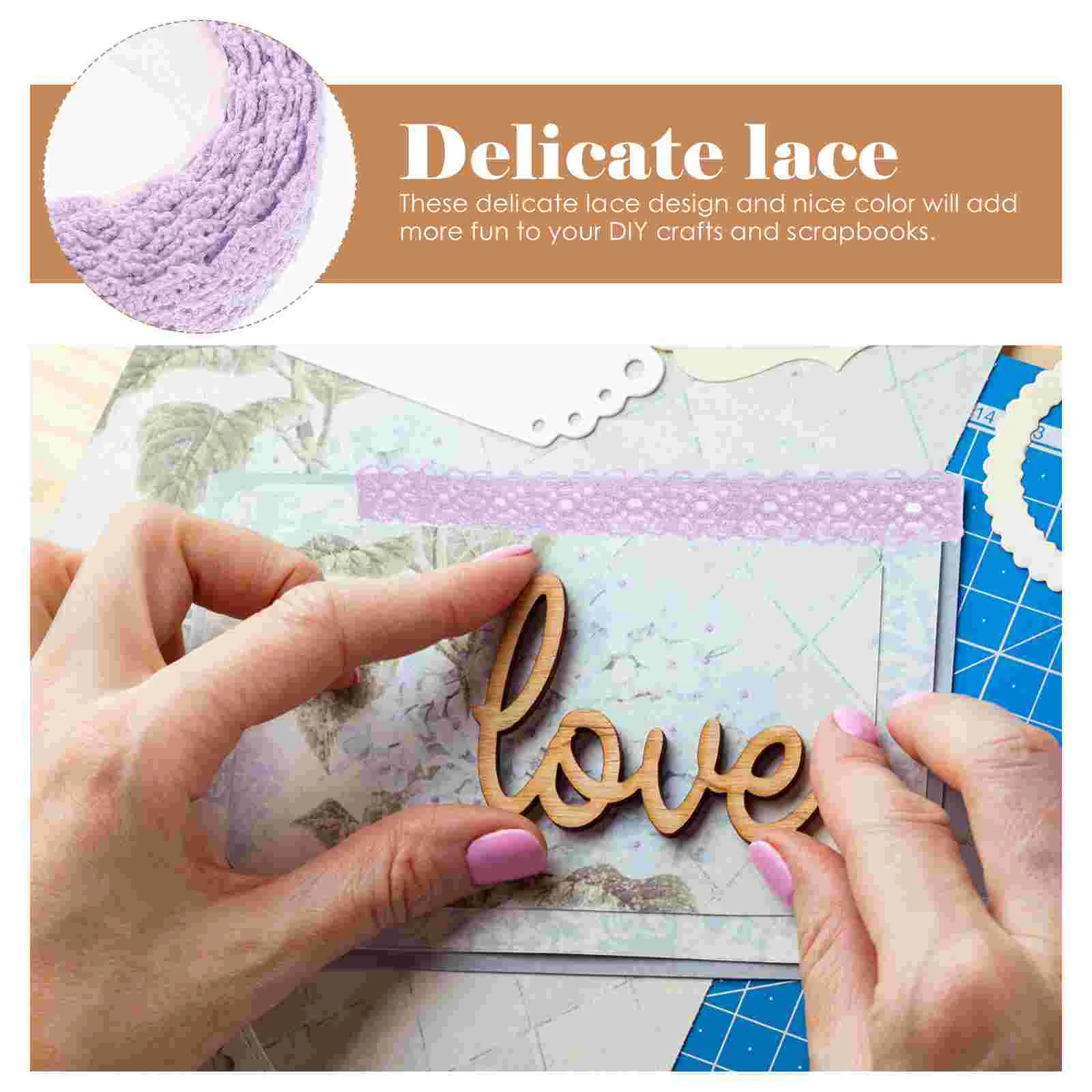 3 Rolls Fabric Lace Tape Adhesive Tapes Scrapbooking Crafts Notebook to Weave Delicate All-match Colors DIY Stickers