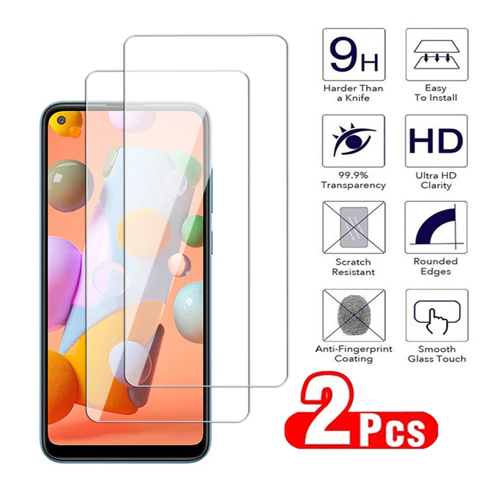 2Pcs 100D Tempered Glass For Samsung Galaxy A01 A11 A21 A31 A41 A51 A71 Screen Protective Note 10 S10 S10eLite A21S galss Film