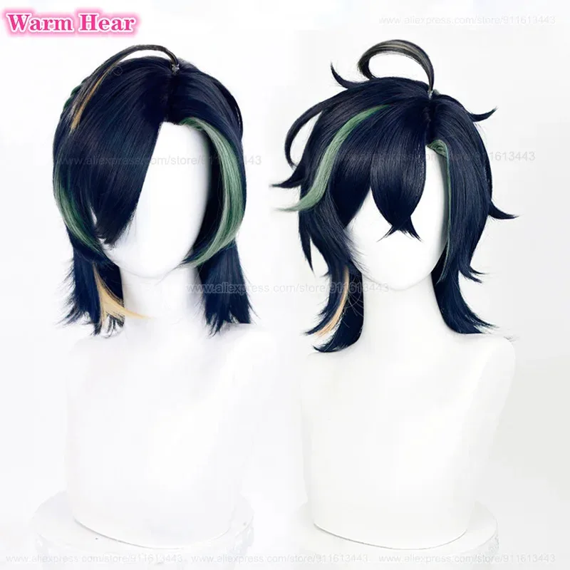 

Kinich Синтетические короткие 35 см разноцветные блики Косплей Аниме Термостойкие волосы Парики для Хэллоуина + парик Capv; 2,r'6;t.