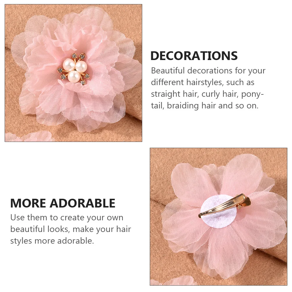 3 قطعة مقاطع زهرة الفتيات الاطفال مشبك شعر اللؤلؤ مزين ل مستقيم مجعد ذيل حصان تجديل تسريحات الشعر رائعتين