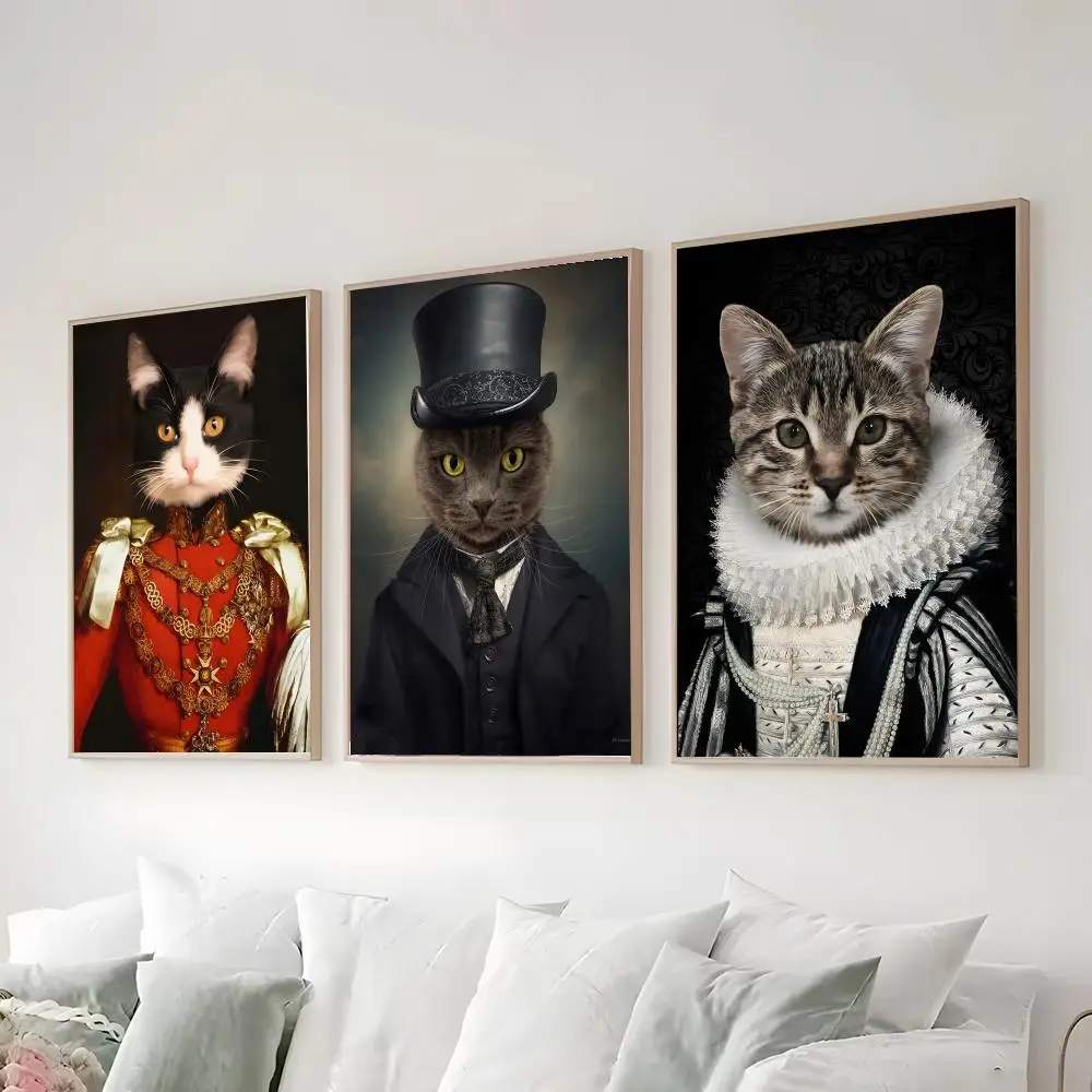 Vintage Renaissance Cat Poster Bedroom and living room posters, canvas paintings, wall art, home decoration