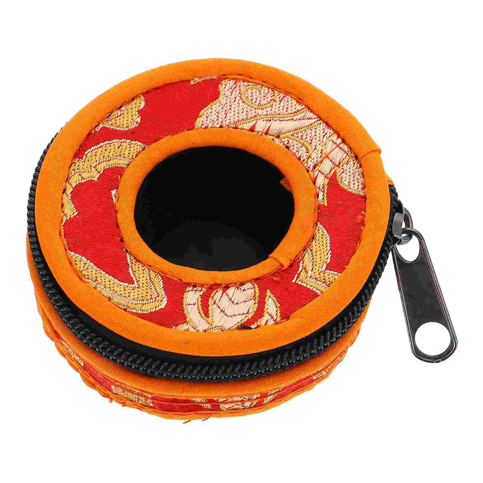 Storage Bag Finger Cymbals Packs Tibetan Bowl Kit Embroidered Holder