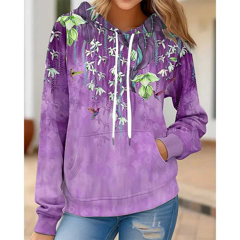 Vintage Flower Hoodies Floral 3D Print Women Men Fashion Oversized Pullover Hooded Sweatshirts Streetwear Kids Woman Clothing