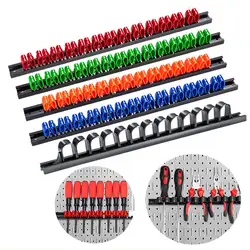 1/2/3/4/5PCS Screwdriver Organizer And Wrench Organizer Hand Tool Holder Plastic Rail Wrench Hanger With Clips