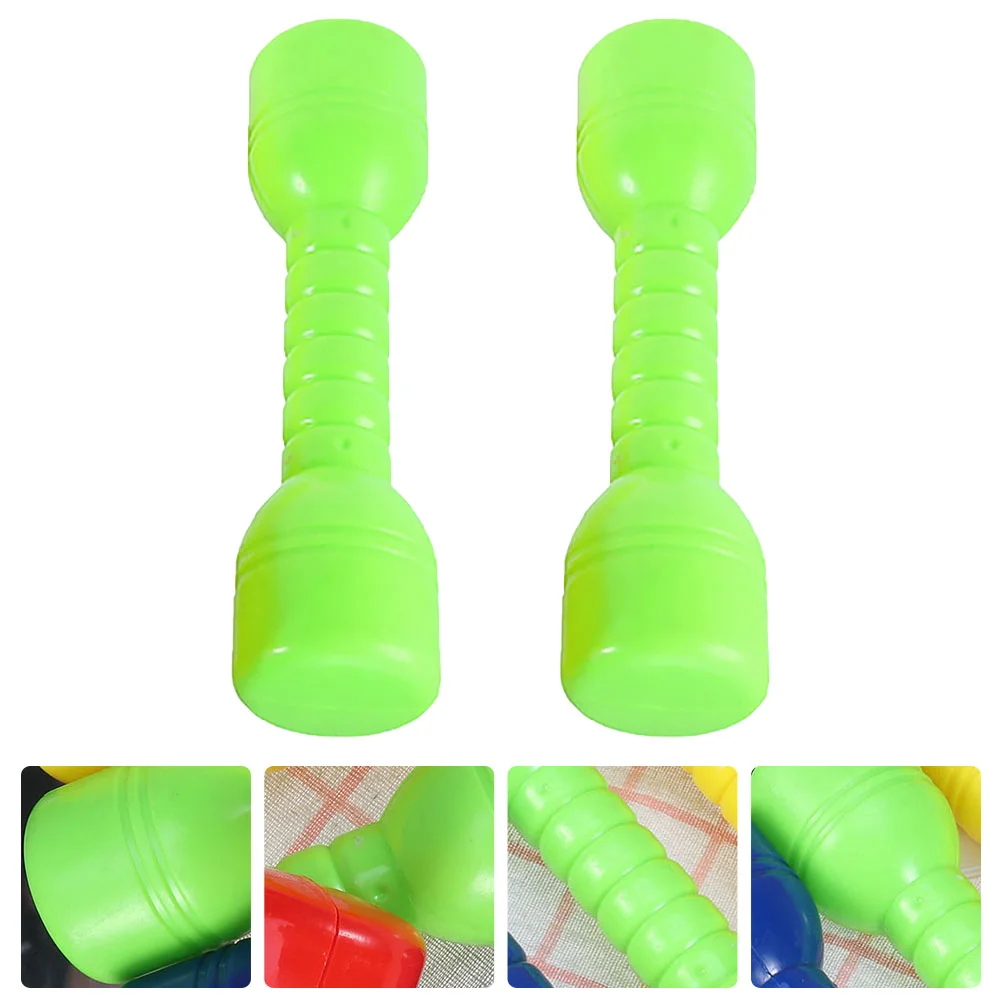 

2 Pcs Dumbbells Children's Barbells for Kids Kindergarten Plastic Toy Small