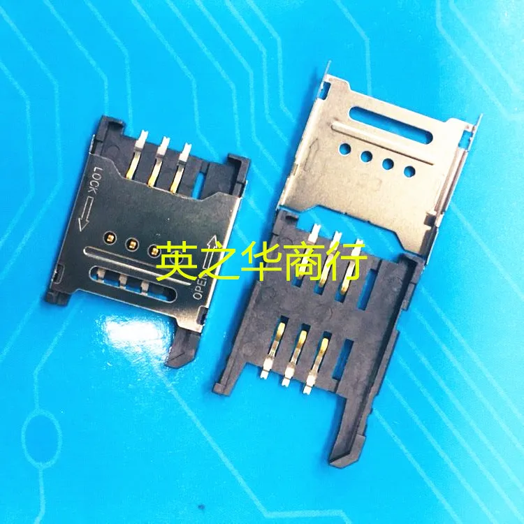 30pcs orginal new Flip Large Card Iron Cover SIM Card Holder Connector Sim Card Tray 6Pin Flip SIM Card Holder Flip