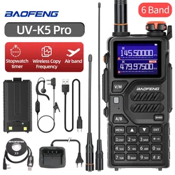Baofeng UV-K5 Pro Air Band Walkie Talkie 12W drahtlose Kopier frequenz Typ C DTMF Langstrecken-Amateurfunk für Camping