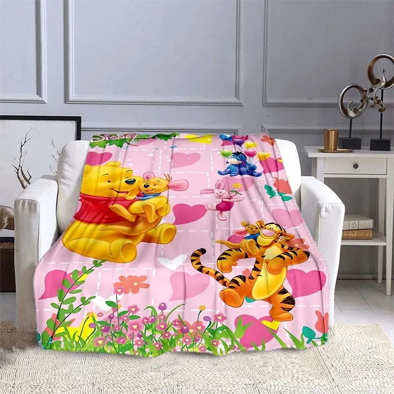 Bear Disney Winnie The Pooh coperta stampata per bambini coperta per adulti biancheria da letto morbida e calda per divano da letto coperta da viaggio all'aperto