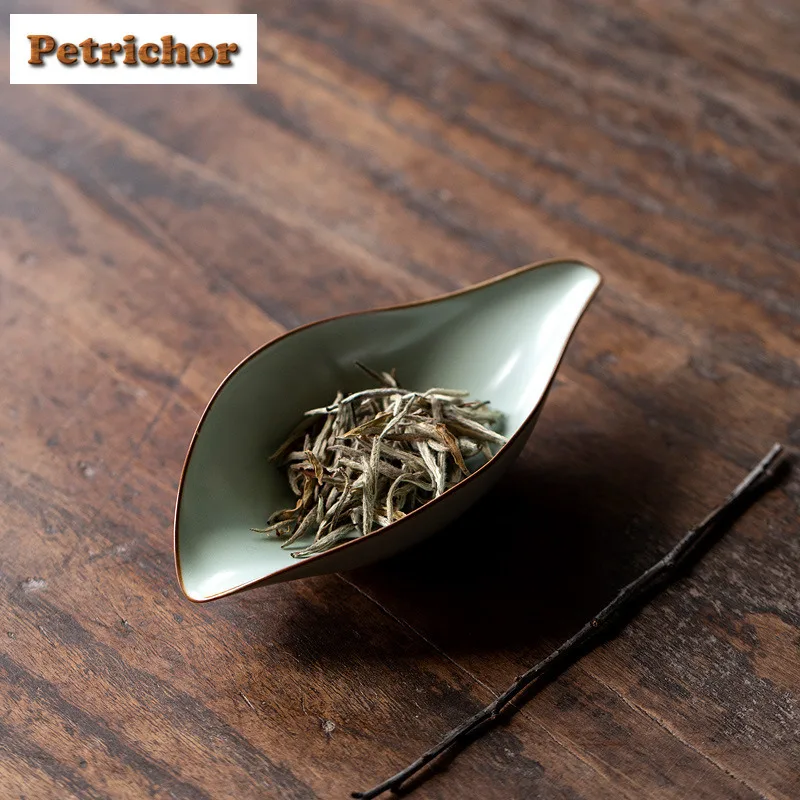Azure Ru Kiln Tea Scoop Ancient Tea Infuser Spoons Chahe Shovel Household Appreciation Ladle Tea Ceremony Equipment Decoration