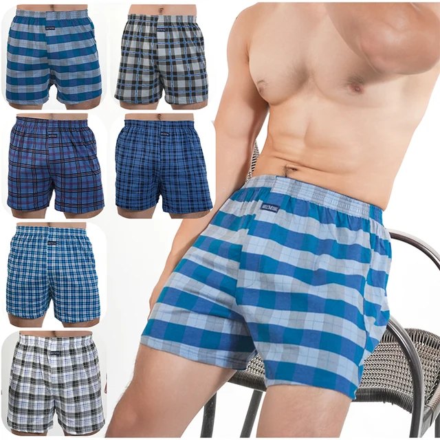 1PC Męska bielizna nocna w kratę Piżama do domu Plus Size Bokserki dla mężczyzn Spodnie Allo z wysoką talią Bawełniane spodnie do spania