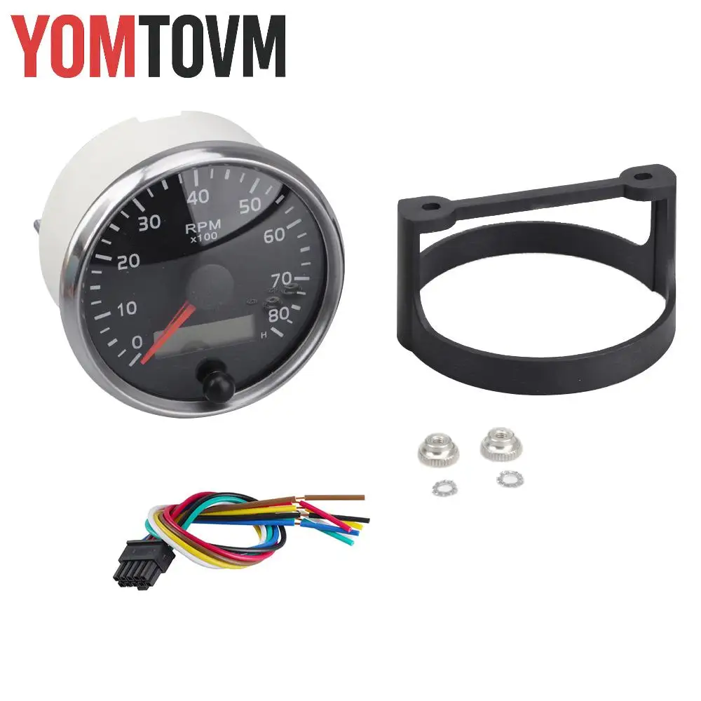 

85mm Speedometer 8000 RPM 4000 RPM 160Mph 220Km/h Speed Gauge Odometer For Marine Boat Car ATV Truck Red Backlight 12V/24V