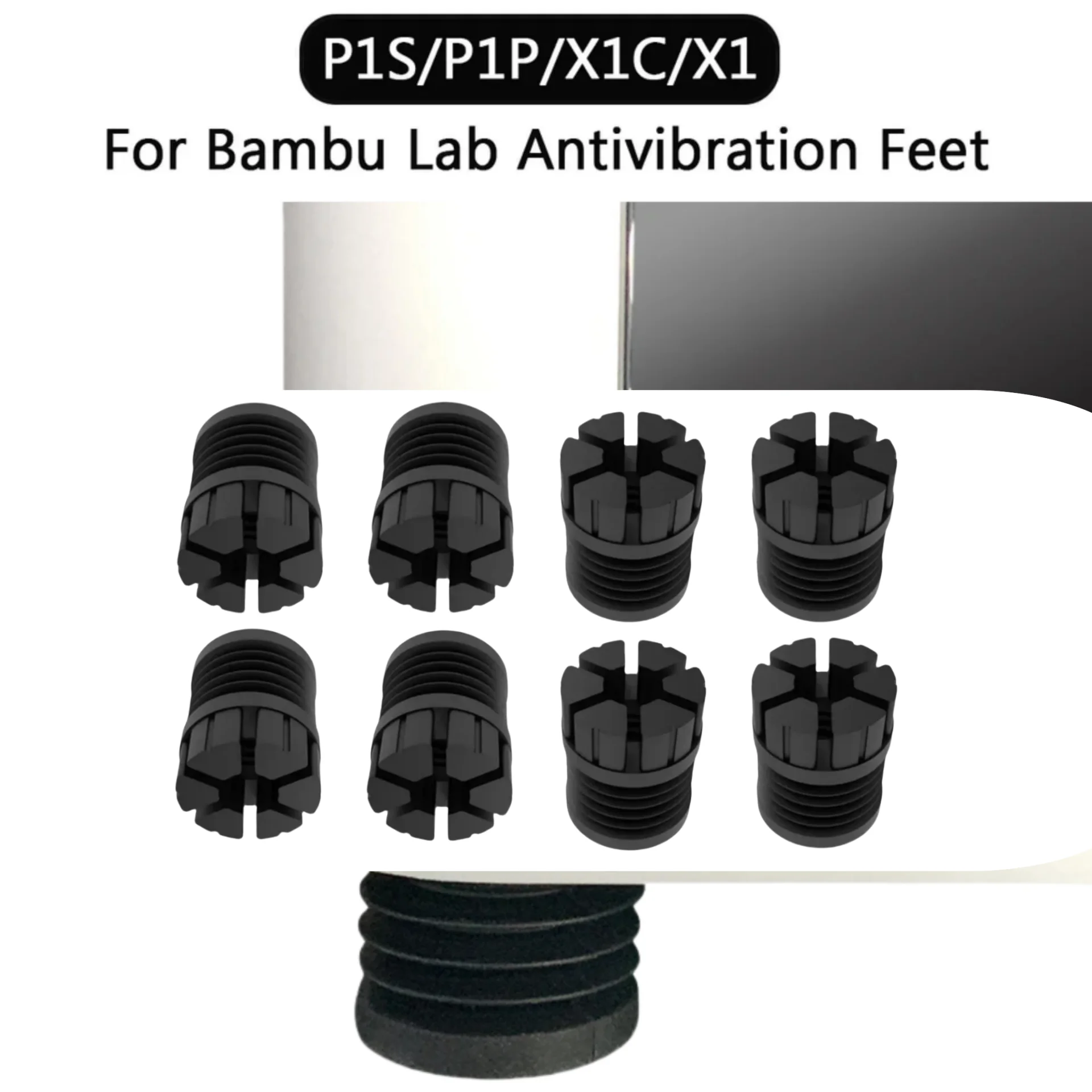 For Bambu Lab P1S Bambulab X1 Carbon Anti Vibration Feet Anti-slip Dust-proof Rubber Foot Pad Fit Bambulabs 3D Printer