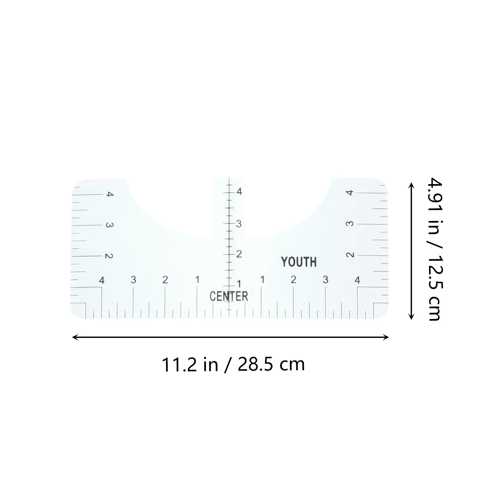 4 قطعة تي شيرت محاذاة حاكم الاكريليك دليل شفاف قياس توسيط أداة الخياطة اكسسوارات خياط تصميم أداة
