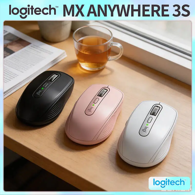 

Professional Logitech MX Anywhere 3S Mouse - 8K DPI, Hyper-Scroll, Silent Click, 3-Device Connect for Campus & Travel